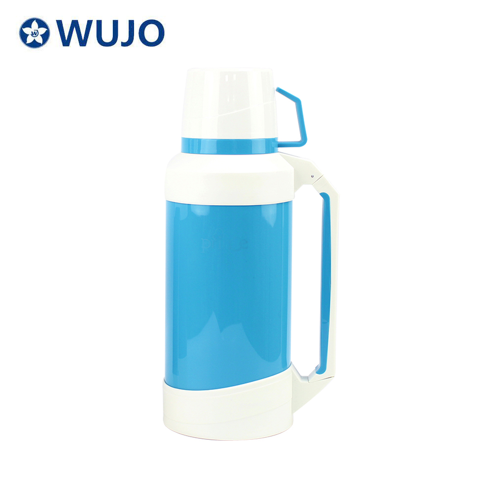 Vakuumisolierte 1L-Kunststoff-Thermos-Flasche mit Kunststoff mit Glasfüllung - Wujo