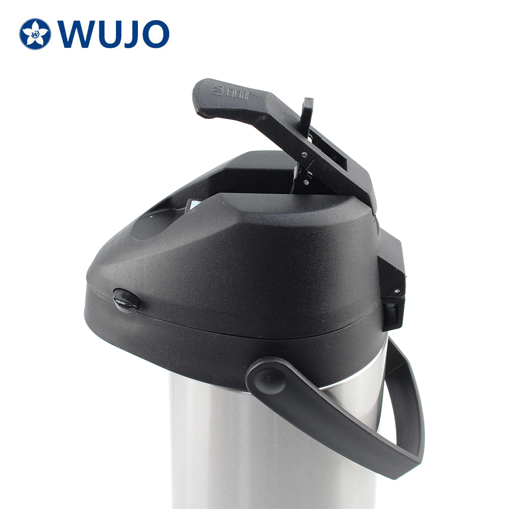 Wujo 1L 1.9L Fabrik-Glas-Nachfüll-Metall-Thermos-Pumpenspender-Kaffeetopf-Airpot