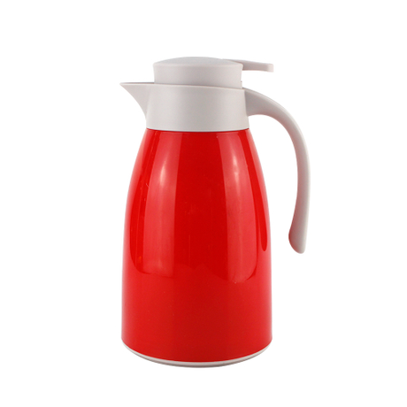Wujo Rote benutzerdefinierte heiße kalte thermische arabische Kaffeekanne Vakuumkolben Kunststoff Thermos